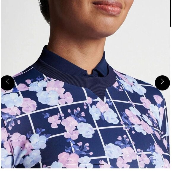 Peter Millar Golf Birdie Sport Top Womens Sweatshirt Size S Pullover Navy Floral - Picture 3 of 13